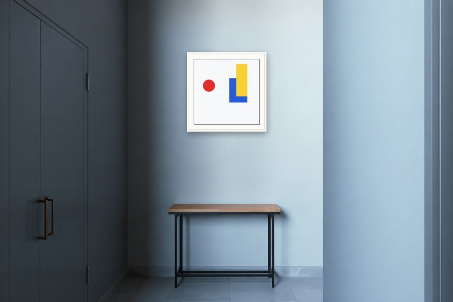 Circles and Blocks, Red, shown in a room setting