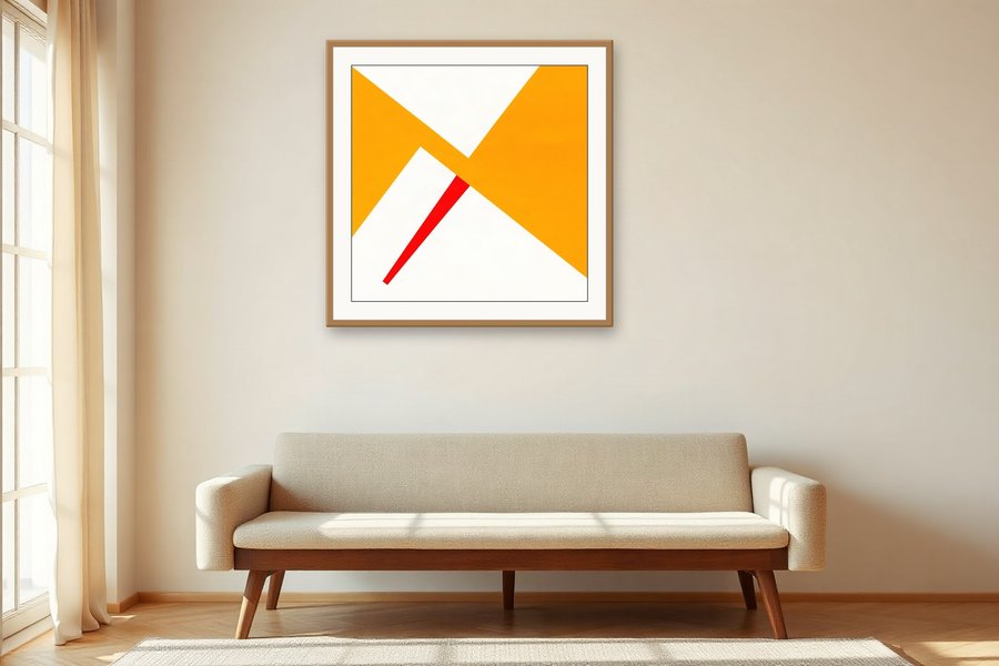 Red Yellow Diagonal, shown in a room setting