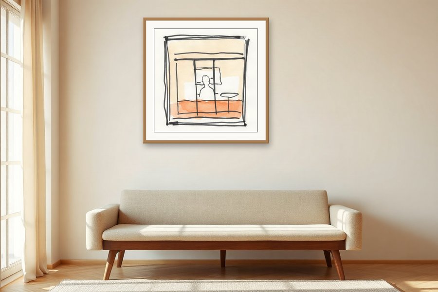 Window Sketch, Inside, shown in a room setting