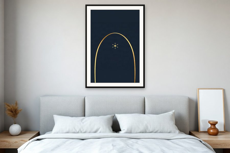 Celestial Arch in Gold, shown in a room setting