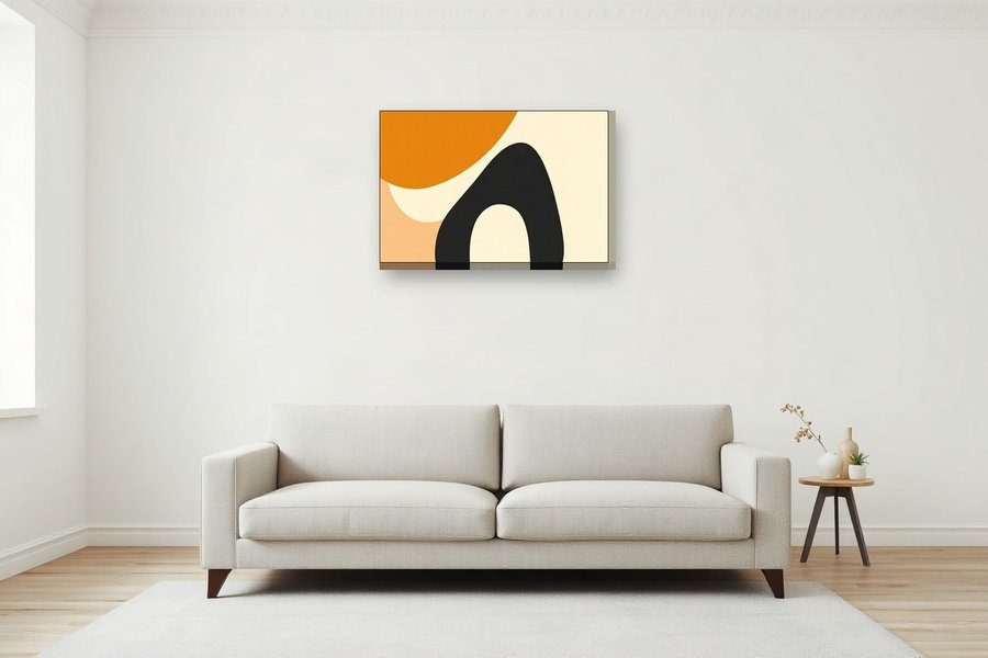 Ochre Diagonal, shown as a canvas