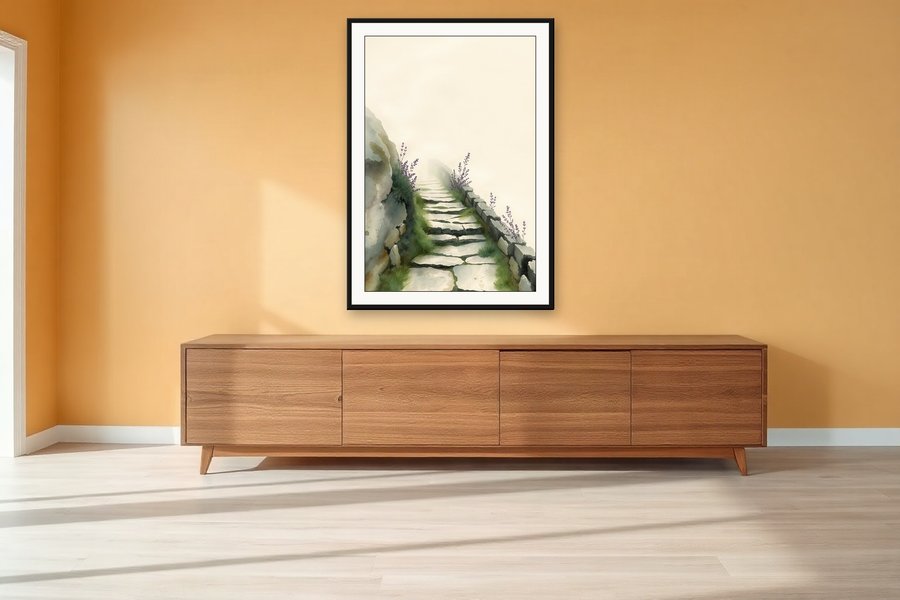 Upland Path, Fading, shown in a room setting