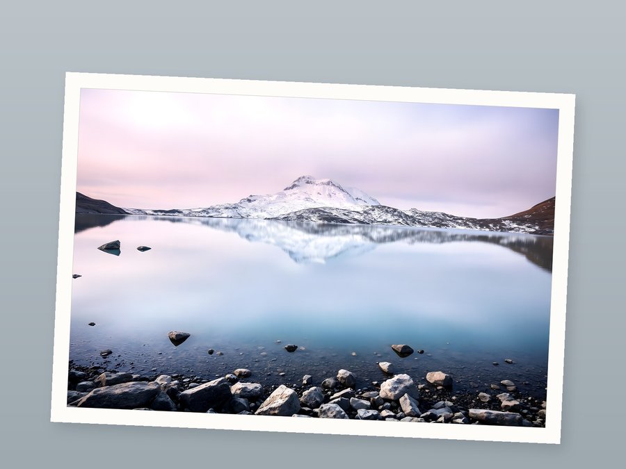 Alpine Lake, Still Mirror, shown as a fine-art print