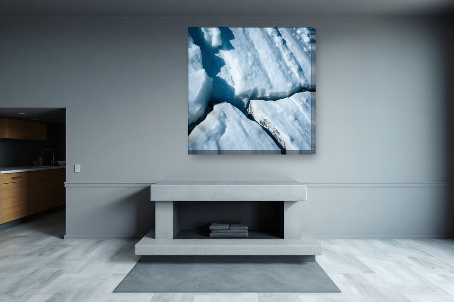 Glacier Ice, Close Study, shown as a canvas