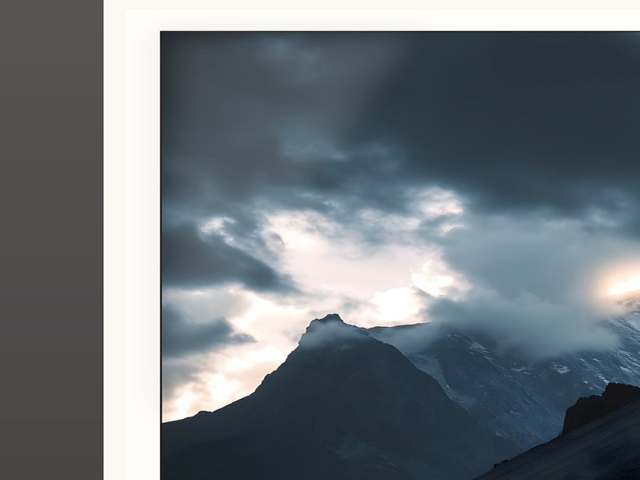 Scree Slope, Storm Light, shown framed