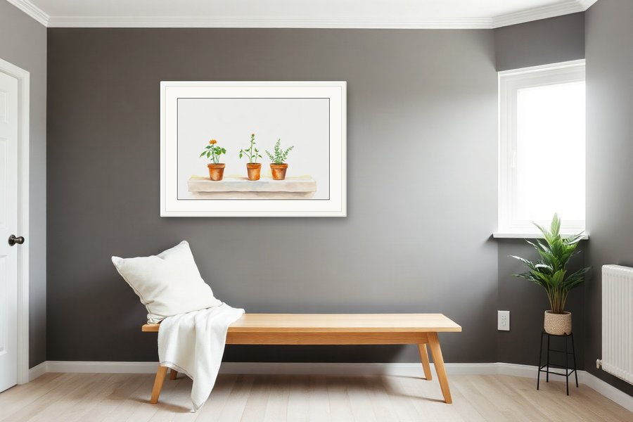 Kitchen Herb Row, shown in a room setting