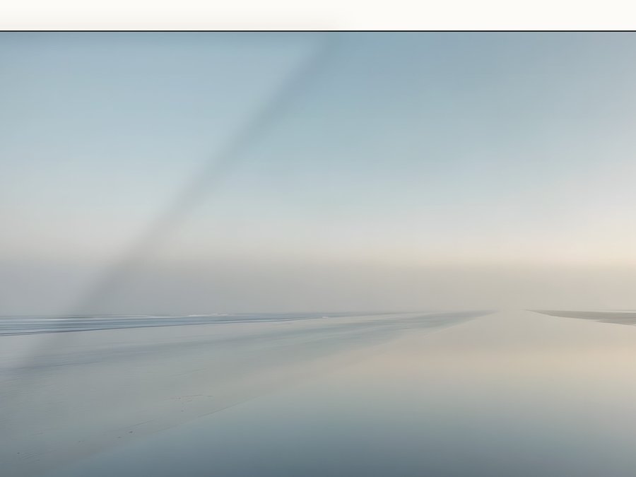 First Light, Empty Shore, shown framed