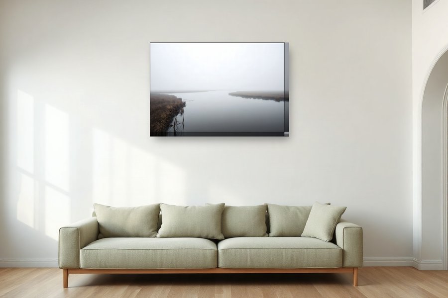 Salt Marsh, Mist, shown as a canvas