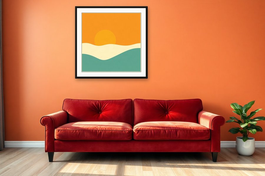 Amber Arc Composition, shown in a room setting