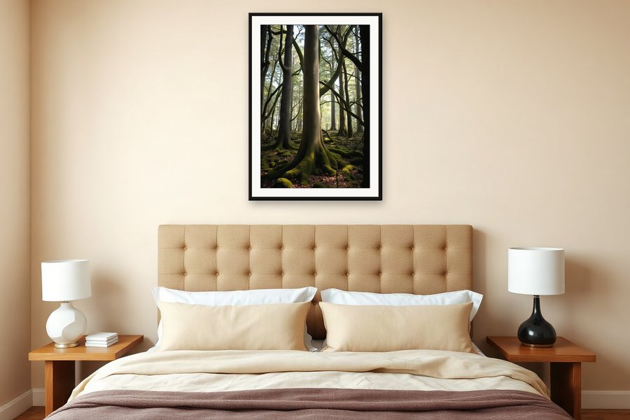 Beech Trunk Study, shown in a room setting