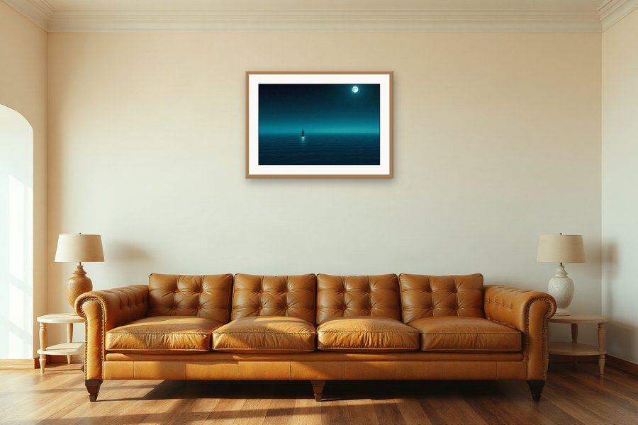 Calm Horizon, Night, shown in a room setting