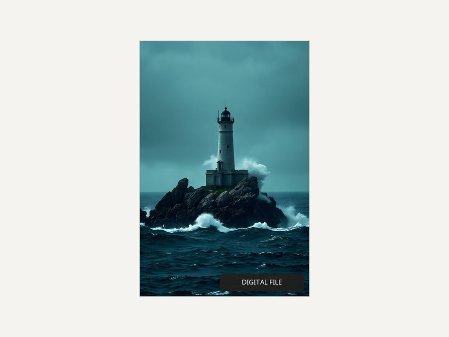 Lighthouse, Heavy Swell, shown as a digital download
