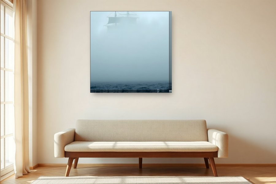 Ship in Fog, shown as a canvas