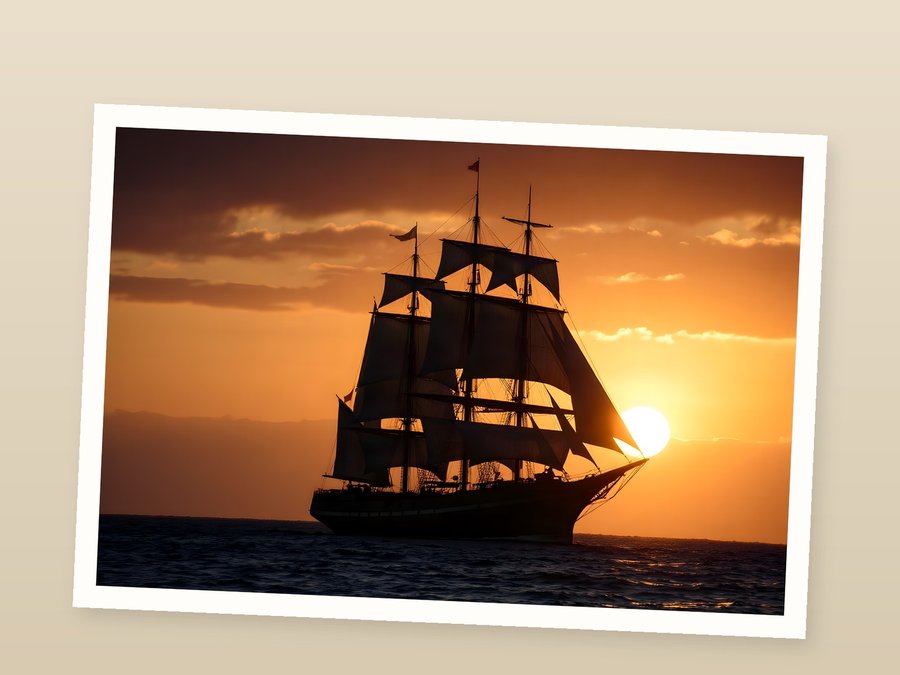 Full Sail, Sunset, shown as a fine-art print