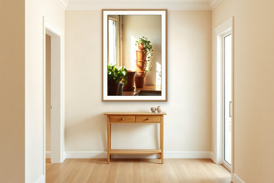 Terracotta Pots, Trailing Herb, shown in a room setting