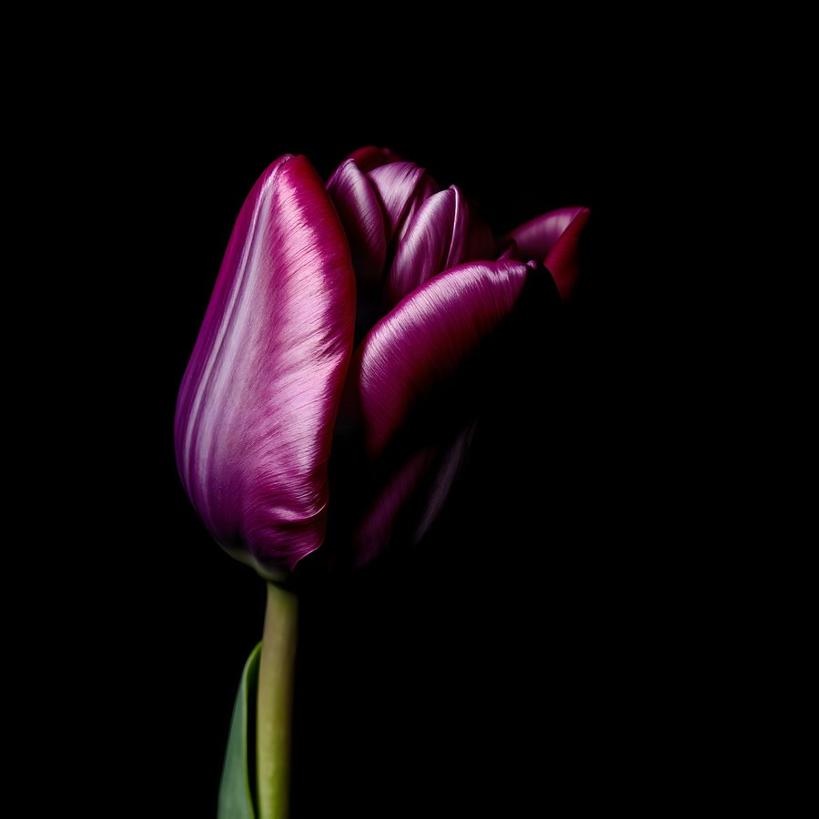 AI-generated artwork: Dark Tulip, Close Study (flat preview)