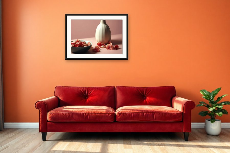 Fallen Petals, Bowl, shown in a room setting