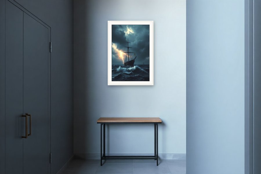 Torn Mast, Lightning, shown in a room setting