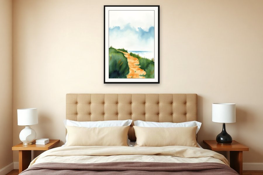 Coastal Path, Mist, shown in a room setting
