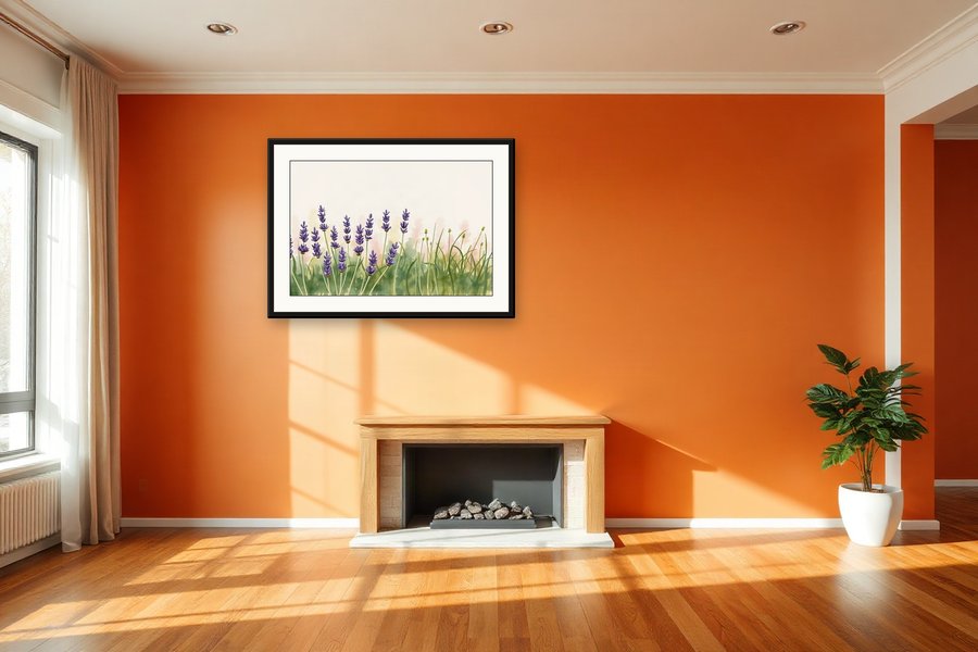 Lavender Margin, shown in a room setting